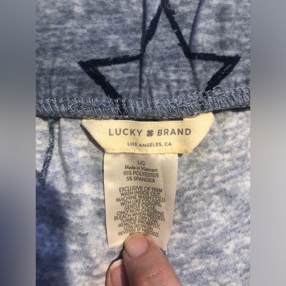 Lucky Brand Stars gray Comfy cozy Lounge pants pajamas wide leg size Large - Picture 4 of 6